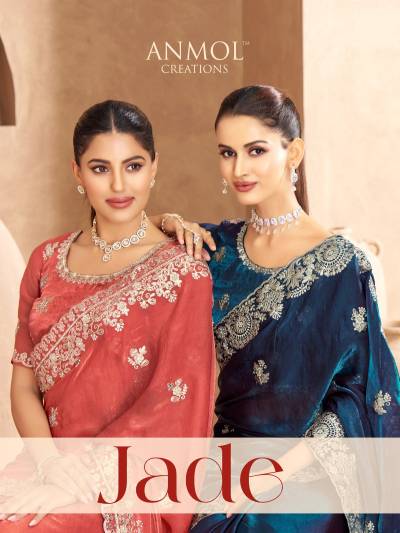 ANMOL JADE 101 TO 109 DESIGNER SATIN SAREE WHOLESALER IN INDIA